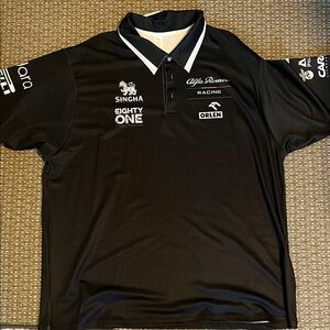 Alfa Romeo Black and White Team Polo Shirt